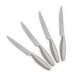 CulinHome Decor Collection 4-Piece Hibiscus Steak Knife Set