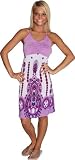 Alkii Princess Print Casual Evening Party Cocktail Halter Sun Dress  Purple SM