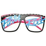 Party Rock Dance LMFAO Celebrity Neon Retro Wayfarer Clear Lens Glasses