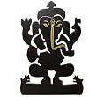 Wooden Ganesh Wall Hanging with Golden Hand Painting