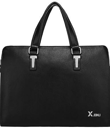 X.BNJ 1055 Men Briefcase Top Grade Genuine Leather Men Business Handbag Vintage First Layer Cowhide Shoulder Bags , black