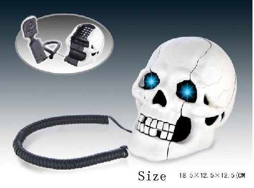 phone telephone cell mobile protable skull white halloween