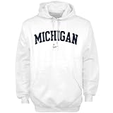 Nike Michigan Wolverines White Classic Hoody Sweatshirt