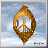 PEACE SIGN CIRCLE Swirly Metal Wind Spinner