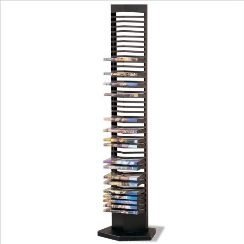 Modern Style Black Finish Metal DVD Tower Rack (40 DVDs Storage) 230.08
