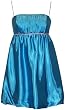 Satin Crystal Babydoll Bubble Mini Dress Prom Bridesmaid Holiday Formal Gown