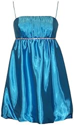 Satin Crystal Babydoll Bubble Mini Dress Prom Bridesmaid Holiday Formal Gown