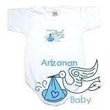 BABY BODYSUIT WHITE  LIGHT BLUE STORK ARIZONAN  ARIZONA