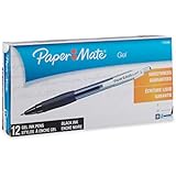 Paper Mate 1753365 Retractable Gel Pen, Bold Point, Black, 12-Pack