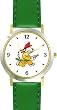 Dalmatian (Fireman) Dog - WATCHBUDDY&reg; DELUXE TWO-TONE THEME WATCH - Arabic Numbers - Green Leather Strap-Children's Size-Small ( Boy's Size & Girl's Size )