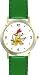 Dalmatian (Fireman) Dog - WATCHBUDDY&reg; DELUXE TWO-TONE THEME WATCH - Arabic Numbers - Green Leather Strap-Children's Size-Small ( Boy's Size & Girl's Size )