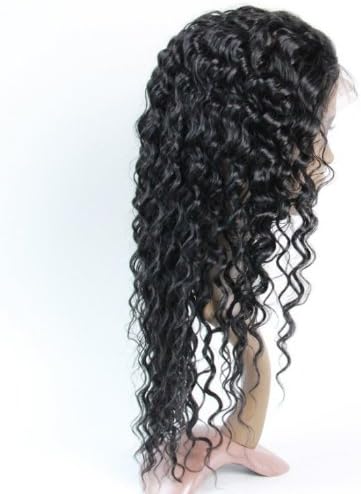 Full Lace Wigs 18" brazilian Hair 100% Remy Human Hair Wig Deep Wave #1