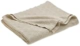 Martex Diamond Weave Cotton Twin Blanket, Natural