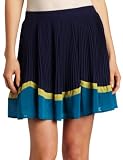 C. Luce Women’s Colorblock Trim Pleated Skirt