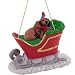 Longhair Dachshund Sleigh Dog Christmas Ornament