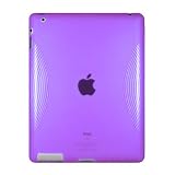 Apple iPad2 16GB,32GB,64GB専用ケース　TPU素材のサークルデザイン　パープル　 【セット販売】=【ケース＋液晶保護フィルム】