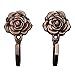 One Pair Rose Pattern Metal Curtain Hooks Wall Decorative Hookbacks Tiebacks Red Copper 13014885 (Style 1)