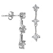 14k White or Yellow Gold 3-Stone Princess-Cut Diamond Earrings (1/4 cttw, I-J Color, I1-I2 Clarity)