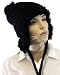 Black Spiraled Pom Pom Laced Trapper Hat