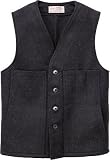 Filson 100% Virgin Wool Mackinaw Vest - Charcoal - 48