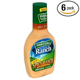 Hidden Valley Ranch Dressing, Spicy, 16-Ounce Bottles (Pack of 6)