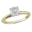 14K Yellow Gold 1 ctw Diamond Solitaire Tiffany Ring