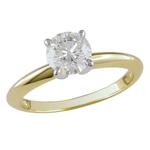 14k Yellow Gold 1 CT TDW Diamond Solitaire Ring (J-K, I2-I3)