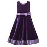  : Girls' Perfectly Dressed® Velour Dress with Gem Plum