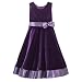 Girls' Perfectly Dressed® Velour Dress with Gem Plum