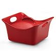 Rachael Ray Stoneware Covered Square Casserole, 3-1/2-Quart, Red