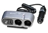 Car Charger Multi-Socket With Light And USB Port