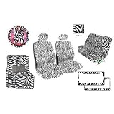 12-Piece Animal Print Automotive Interior Gift Set - 2 Universal-Fit Zebra Black and... by YSU