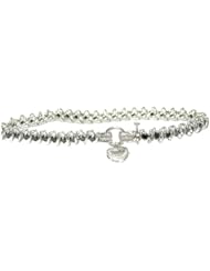 4 CT Black Diamond Bracelet With Heart Charm in 14K White Gold
