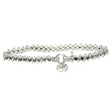 4 CT Black Diamond Bracelet With Heart Charm in 14K White Gold