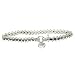 4 CT Black Diamond Bracelet With Heart Charm in 14K White Gold