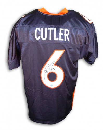 Jay Cutler Autographed/Hand Signed Denver Broncos Blue Reebok Authentic Jersey
