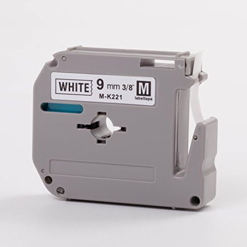 2 PK Generic Replacemen Label Tape Compatible with Brother MK221 M-k221Genuine P-Touch Tape 9mm (Black on White)