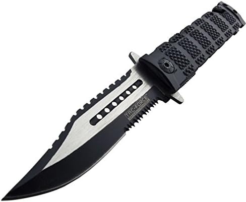 The Best TAC-FORCE Assisted Opening Sawback Bowie Rescue Black Glass Breaker Knife NEW!!!