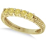 Five-Stone Fancy Yellow Diamond Ring Band 14k Yellow Gold