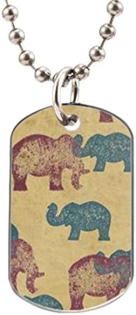 Vinatge Pink Blue Purple Elephant Customized Dog Tag Pet Tags Dogtag Necklace Charm Unique Gift