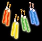 Ioio-Lot 4 paires de Stick Fluo Lumineux en boucles d'oreilles clips de couleurs