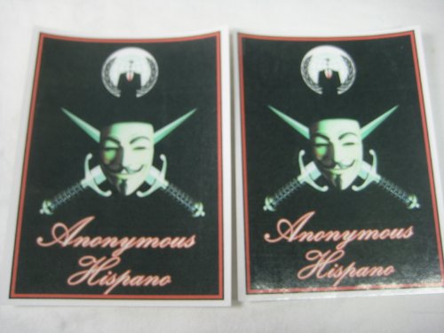 Huge save onmasks guy fawkes Anonymous Hispano decal sticker lot x 2 Guy Fawkes V mask