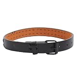 Black 2 Row Studded Genuine Leather Fashion Belt Girls S-XL (30-44 in)