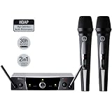 AKG Acoustics WMS 40 DUAL Vocal Wireless System with 2 Handheld Microphone Transmitters, Frequency 60