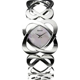 Seksy Model 4163.37 Ladies Pink Hidden Hearts Bracelet Watch Made With Swarovski Crystals