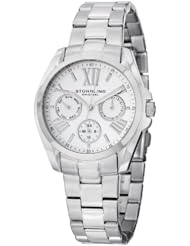 Stuhrling Original Womens 494.01 Symphony Regent Dynamo Quartz Day and Date Stainless Steel Bracelet Watch