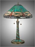 Dale Tiffany 3666-206 Blue Cone Dragonfly Table Lamp