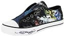 ED HARDY Christian Audigier Womens Low Rise Canvas Barcelona Shoes Sneakers Black