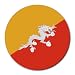 Bhutan Flag Round Mouse Pad