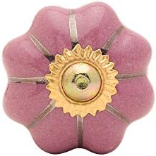 KNOBS CART's Purple Gold Border Design Casual Door Knob (4x2.25x2.25) Purple Colored Knob